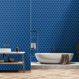 Ogee Gold Diamond Getuft Navy Blauw Behang