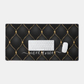 Ogee Gold Diamond Tufted Noir Nom personnalisé (Clavier et souris)