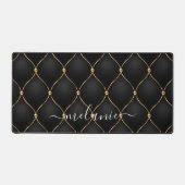 Ogee Gold Diamond Tufted Noir Nom personnalisé (Recto)