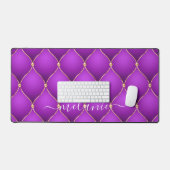 Ogee Gold Diamond Tufted Paarse Violet Aangepaste  Bureaumat (Keyboard & Muis)