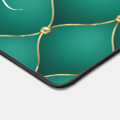 Ogee Gold Diamond Tufted Smaragd Groen Aangepaste  Bureaumat (Hoek)