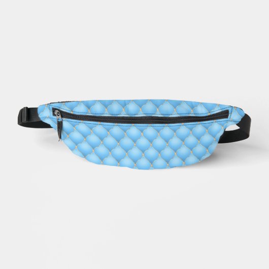 Ogee Gold Diamonds Tufted Sky Blue Fanny Pack (Recto)