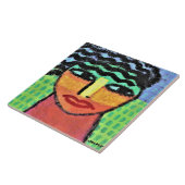 Ogen Breed Open Abstract Schilderen op OSB Board Tegeltje (Zijkant)