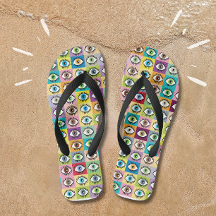 Ogen die alles zien goed uitziend vreemd excentrie teenslippers