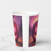 Ogen die Jack-o'-lantaarn kopjes gloeien Papieren Bekers (Rechts)