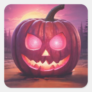 Ogen die roze Jack-o'-lantaarn stickers gloeien