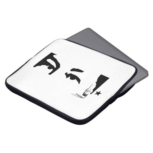 Ogen en handtekening van Hugo Chavez Laptop Sleeve (Voorkant top)