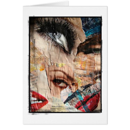 Ogen en lippen collage grunge border, alle gelegen (Voorkant)