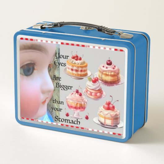 Ogen Groter dan Maag Blauwe Lunchbox (Achterkant)