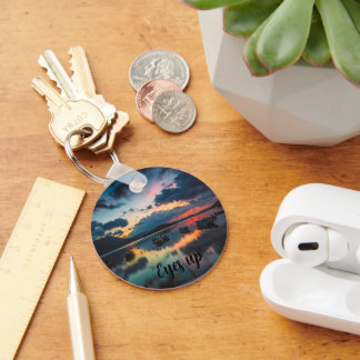 Ogen Omhoog Inspirerend | Zonsondergang Reflectie Sleutelhanger