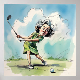 Ogen op de bal - Grote Golf Art Print