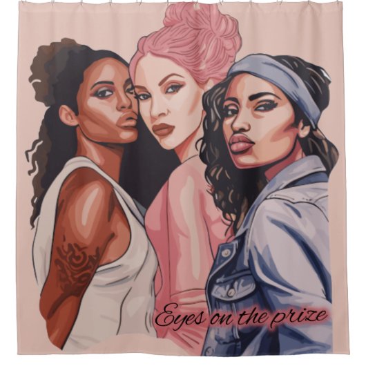 Ogen op de prijs douchegordijn (Voorkant)