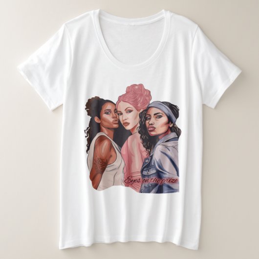 Ogen op de prijs grote maat t-shirt (Design voorkant)