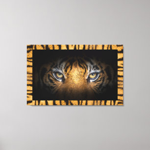 Ogen op een tijgerwandkunst canvas afdruk