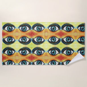 Ogen patroon strand handdoek