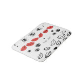 ogen, rood lippatroon. badmat (Gekanteld)