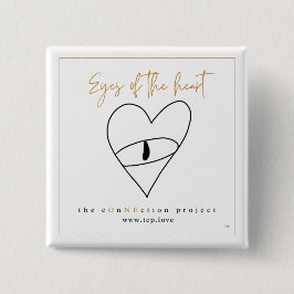 Ogen van de hart vierkante knop button 5,1 cm