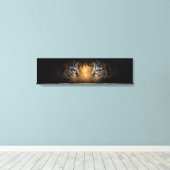 Ogen van een tijgerpanoramisch canvas afdruk (Insitu (Houten vloer))