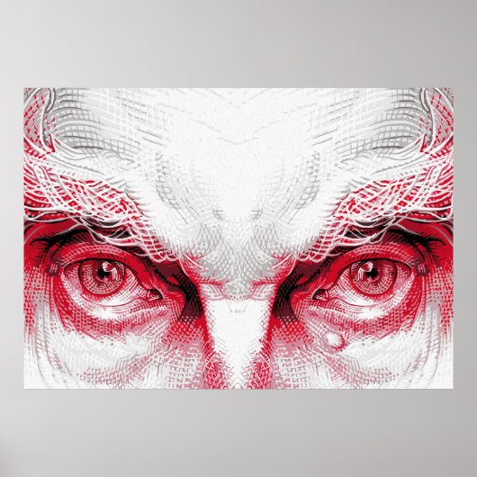 Ogen van het Oude Kwaad – Rode Waarschuwing Poster (Voorkant)