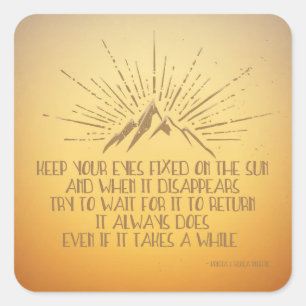 Ogen Vast op de Zon Vierkante Sticker