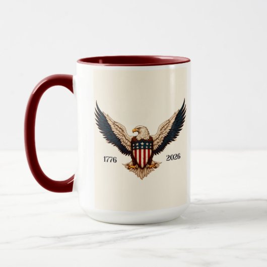 ogende koffie mok met patriottisch ontwerp (Links)