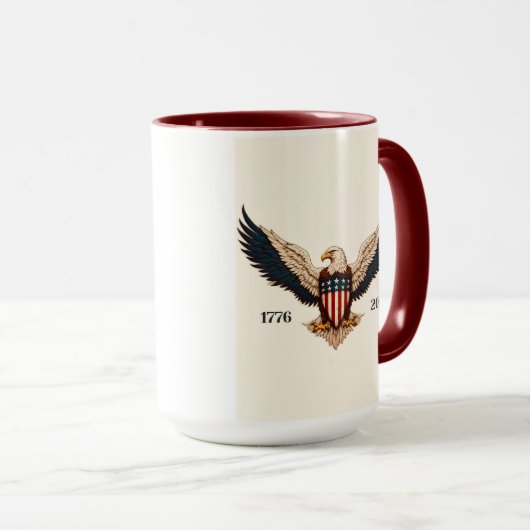 ogende koffie mok met patriottisch ontwerp (Voorkant rechts)