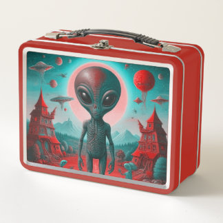  ogende lunchbox met buitenaardse print