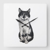 Ogie de kat vierkante klok (Voorkant)