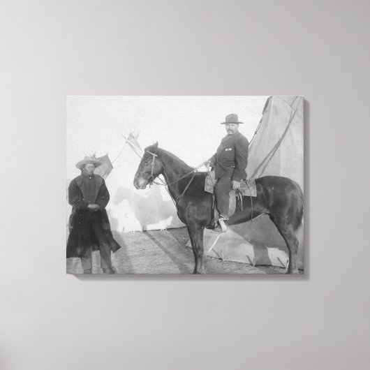 Oglala Chief "Rocky Beer" met White Canvas Afdruk (Voorkant)