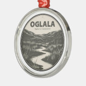 Oglala National Grassland Nebraska Stream Metalen Ornament (Links)