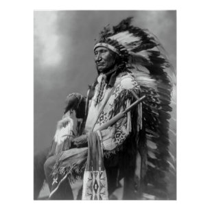 Oglala Sioux Chief Rocky Beer c. 1899 Perfect Poster