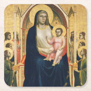 Ognissanti Madonna, Giotto, 1306-1310 Vierkante Kartonnen Onderzetter