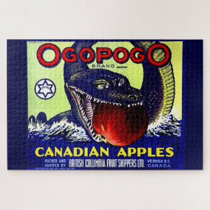 Ogopogo Canadees etiket voor appelvruchten Legpuzzel