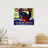 Ogopogo Canadees etiket voor appelvruchten Poster (Keuken)
