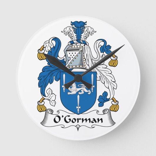 O'Gorman Family Crest Ronde Klok (Voorkant)