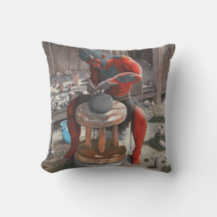 Ogre met behulp van Pottery Wheel Fantasy Art Sier Kussen