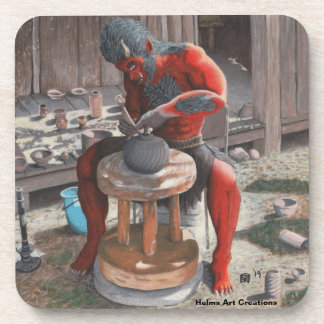 Ogre met behulp van Pottery Wheel Fantasy Plastic  Bier Onderzetter