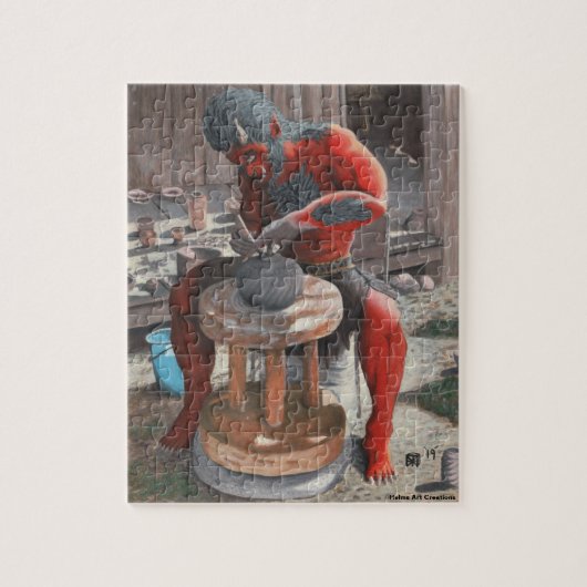Ogre met behulp van Pottery Wheel Small Fantasy Ar Legpuzzel (Verticaal)