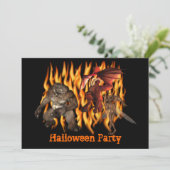 Ogre Monsters Flames Halloween Invitation (Debout devant)
