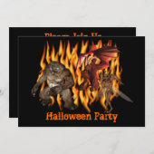 Ogre Monsters Flames Halloween Invitation (Devant / Derrière)