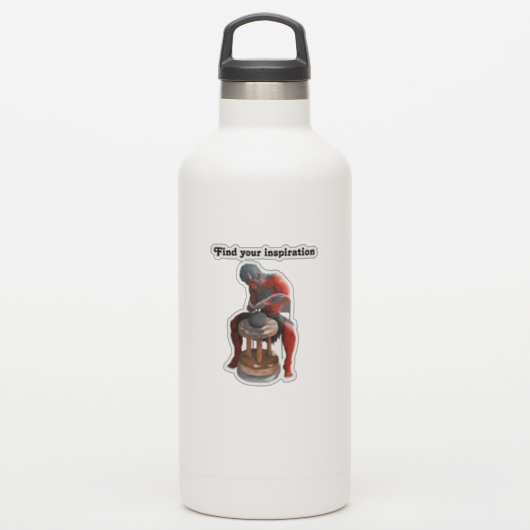 Ogre Potter Crafting Pottery Fantasy Art Sticker (Waterfles)