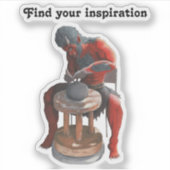 Ogre Potter Crafting Pottery Fantasy Art Sticker (Voorkant)