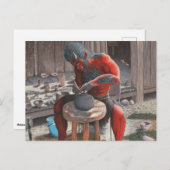 Ogre Potter Faire Poterie Imaginaire Art Carte pos (Devant / Derrière)