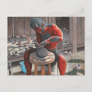 Ogre Potter maken Pottery Fantasy Art Briefkaart