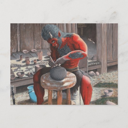 Ogre Potter maken Pottery Fantasy Art Briefkaart (Voorkant)
