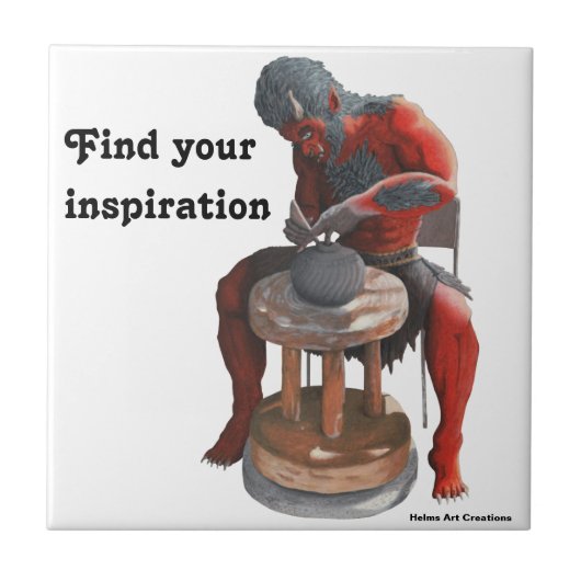 Ogre Utilisation Poterie Roue Imaginaire Carreaux  (Devant)