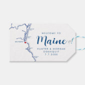 Ogunquit Maine Minimale Moderne Marine Bruiloft We Cadeaulabel (Voorkant (Horizontaal))