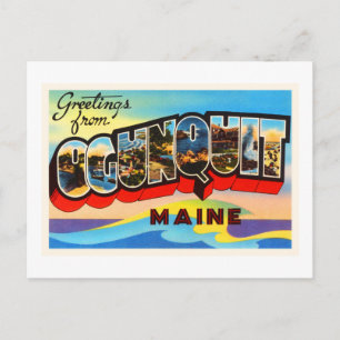 Ogunstop Maine ME Old Vintage Travel Souvenir Briefkaart