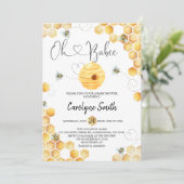 Oh Babee Baby shower Uitnodiging (Staand voorkant)