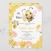 Oh Babee Honey Bee Girl Baby shower Kaart (Voorkant / Achterkant)